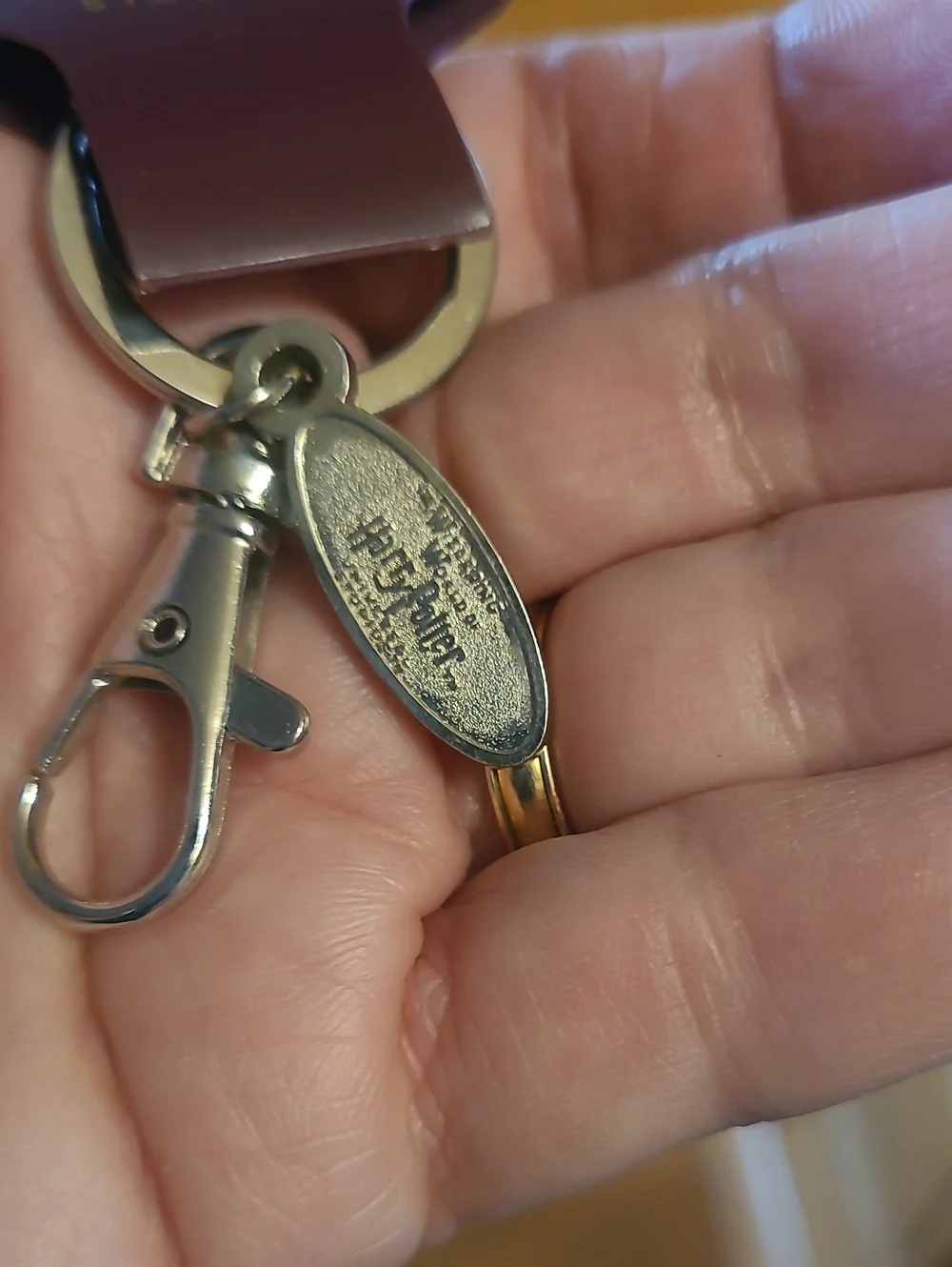 Harry Potter Universal Studios Keychain & Purple Braided Leather Keychain